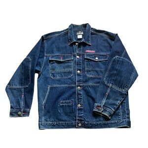 Vintage FJ560 Fat Joe Men’s Button Up Chore Denim Jacket Sz XL Thrashed Hip Hop